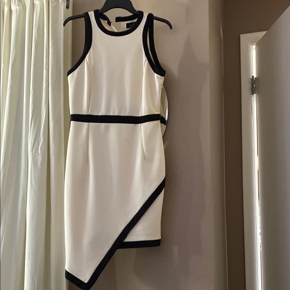 Anna Grace White Cream Asymmetrical Cocktail Dress